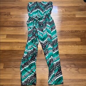 Green and Black Chevron Jumpsuit